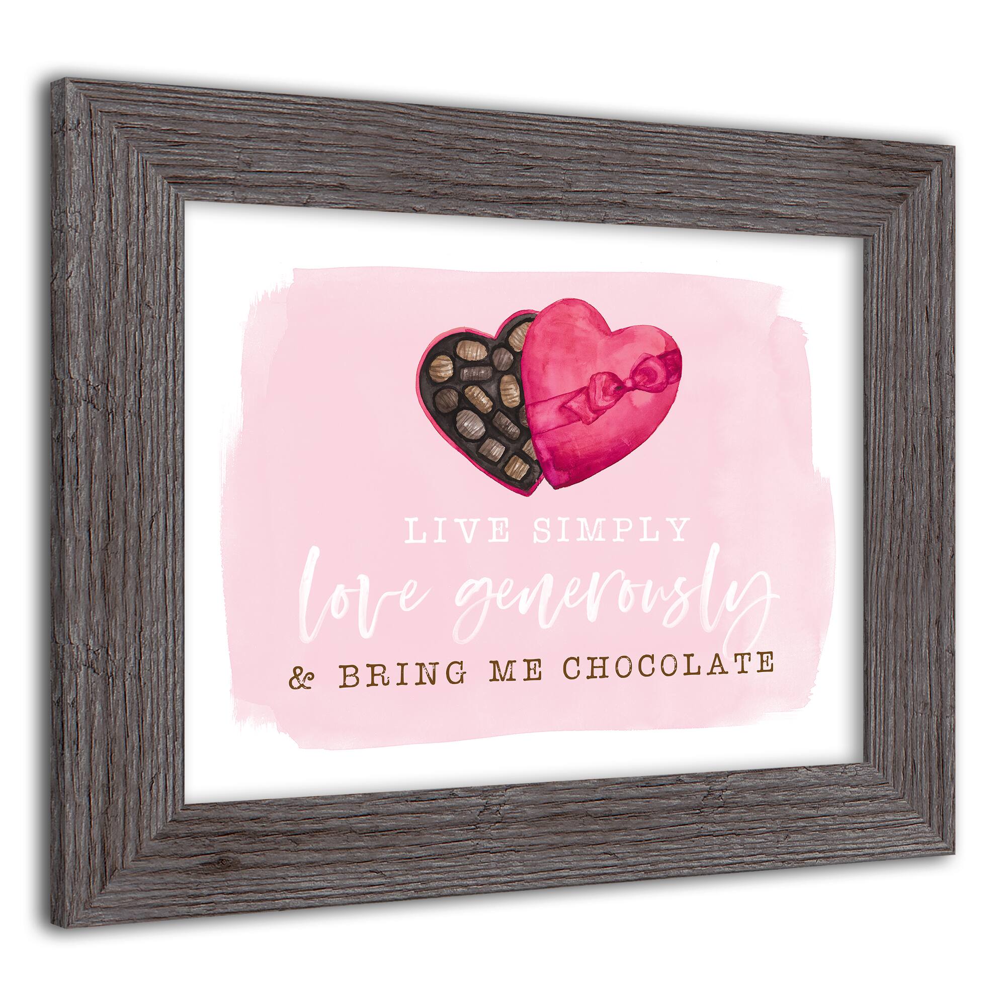 Live Simple Love Chocolate Western Gray Framed Print